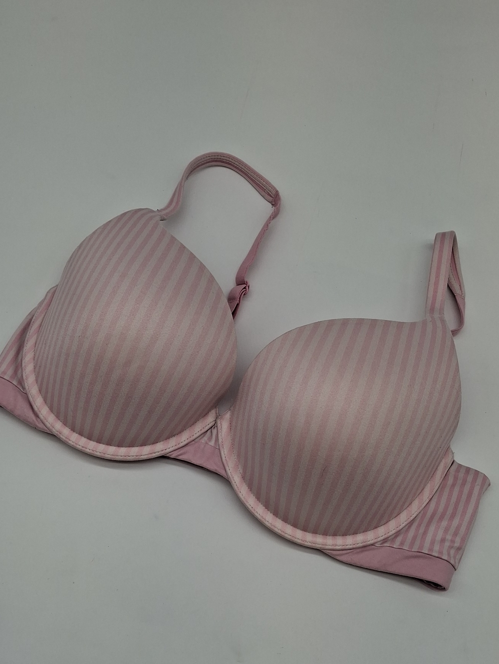 Victoria's Secret Body by Victoria Perfect Shape Bra Pink White Stripes 36C